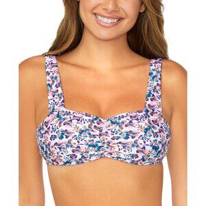 NWT Raisins Juniors Beachy Printed Bralette Bikini Top N711109 Purple Multi S
